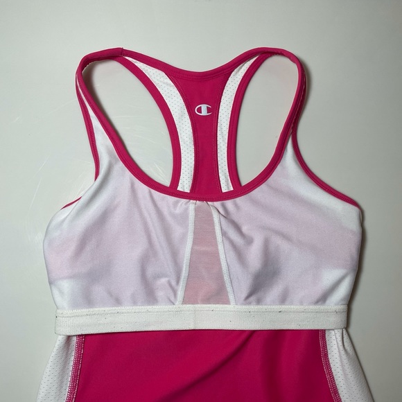 Champion - Pink & White Racerback Workout Tank with Built-in Bra Support - Picture 3 of 7